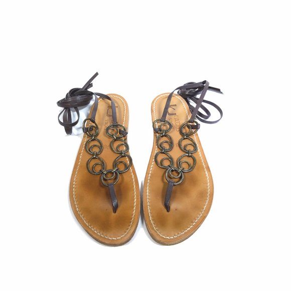 K. Jacques Sandals Chain Ankle Wrap Sandals - Picture 5 of 10